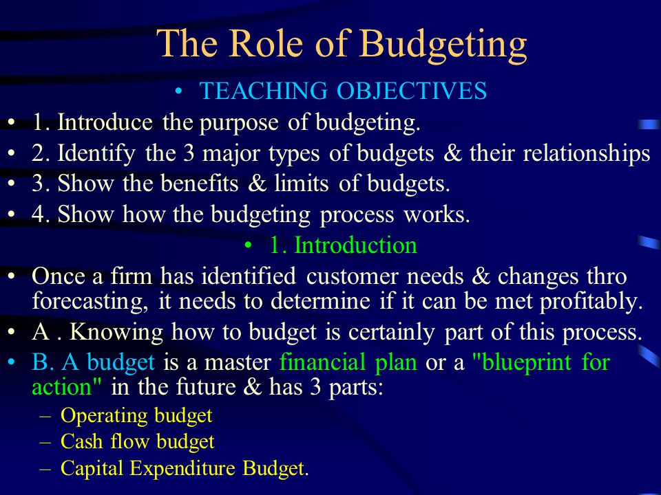 What is the different between operational budget and financial budget ?